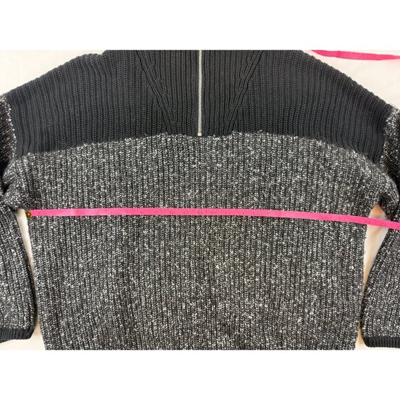 Varley Sweater Willard Half Zip Womens Medium Chunky Knit Pullover Black $178 - Picture 5 of 10